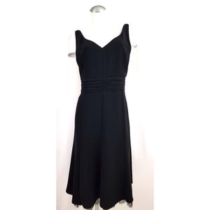 Ann Taylor Size 12 Black Midi Dress Sleeveless